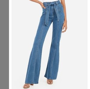 Express super high waisted flare jeans